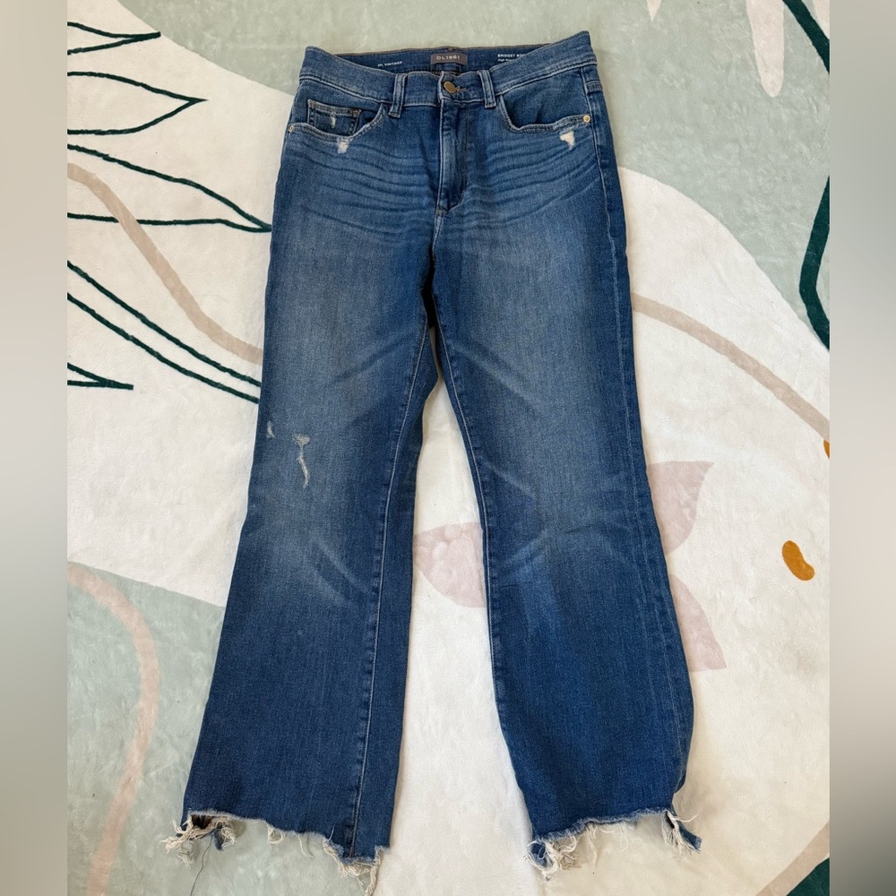 DL1961 Distressed Blue Flare Jeans